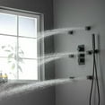 thumbnail image 3 of Black 8" LED Thermostatic Shower System Body Jets Rainfall Shower Faucet Ceiling, 3 of 19