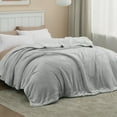 thumbnail image 6 of Sherpa Fleece King Size Light Grey - Thick and Warm, Soft Fuzzy Large Blanket, 108x90 Inches, 6 of 6