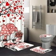 thumbnail image 6 of KCEHTA 4 Pcs Valentine's Day Shower Curtain Set with Non Slip Rugs Toilet Lid Cover U Shape Bath Mat Love Heart Shower Curtain Valentines Bathroom Decor, 6 of 6