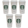 thumbnail image 1 of Set de 5 tazas calientes reutilizables Starbucks de 473 ml con tapa, 1 of 7