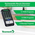 thumbnail image 2 of TESMED Trio 6.5: Unidad TENS recargable por USB para aliviar el dolor y estimulador muscular EMS, 36 programas, 40 niveles de intensidad, 4 electrodos (EMS, TENS y masaje), ideal para fitness y terapi, 2 of 5