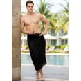 thumbnail image 4 of HAPPY BAY Men's Pareo Standard Swimsuits Sarong Full Beach Wrap One Size Black-AA767 Summer Vacation Aloha, 4 of 5