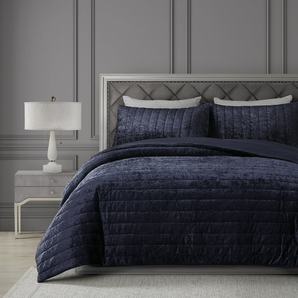 Better Homes And Gardens Becker Quilted Velvet Blue 3 Piece Comforter Set Queen Com - Velvet Bedding Sets Queen Better Homes And Gardens Becker Quilted Velvet Blue 3 Piece Comforter Set Queen Com - Velvet Bedding Sets Queen