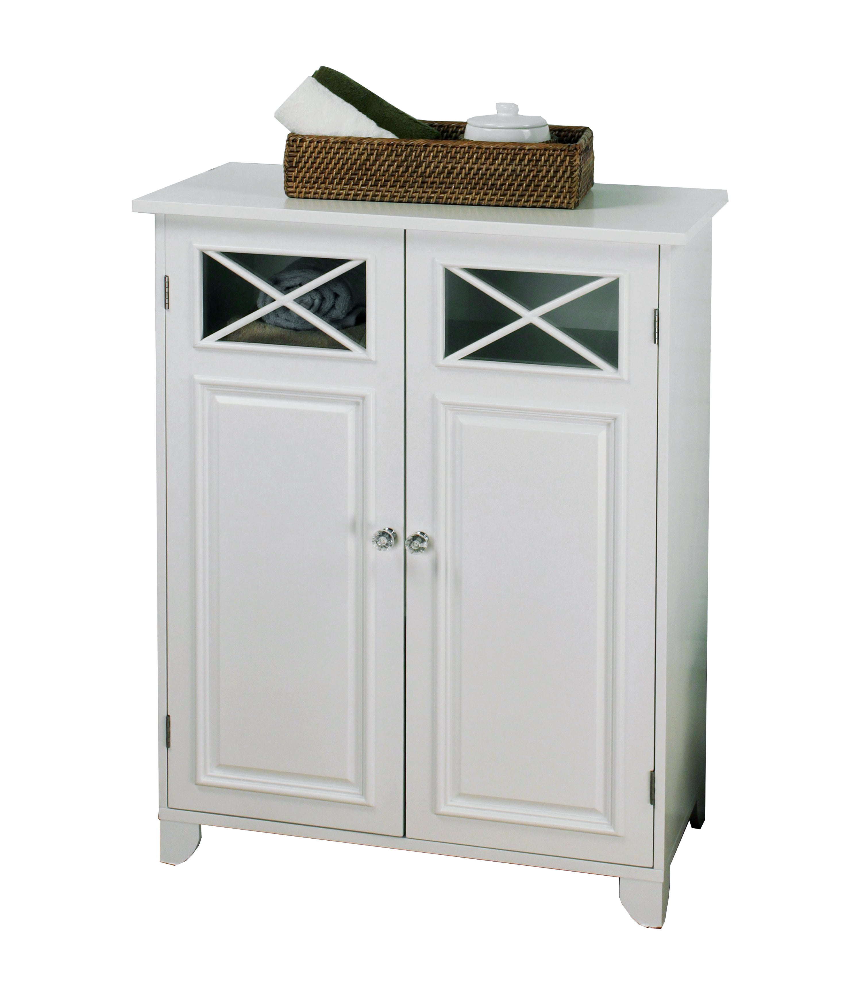 Teamson Home Dawson Wooden Floor Cabinet with Cross Molding and 2 Doors, White - image 7 of 9