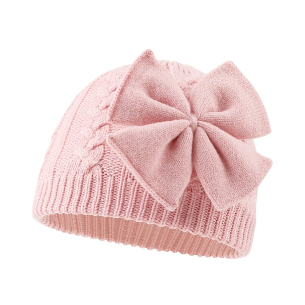 Baby Girl Winter Hat Cute Bow Infant Beanie Warm Knitted Hats for