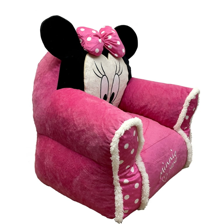 Disney Minnie Mouse Kids Figural Bean Bag Chair with Sherpa