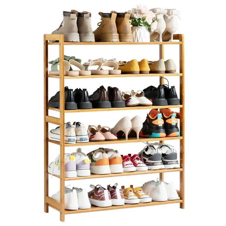 6 Tier Long Shoe Rack, Wide Shoe Storage Organizer Sturdy Shoe Shelf for  Floor - AliExpress