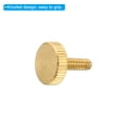 thumbnail image 4 of Tornillos de pulgar estriados M3x9mm de Uxcell, pernos de latón planos, botones de agarre, sujetadores para lámparas retro, paquete de 5, 4 of 7