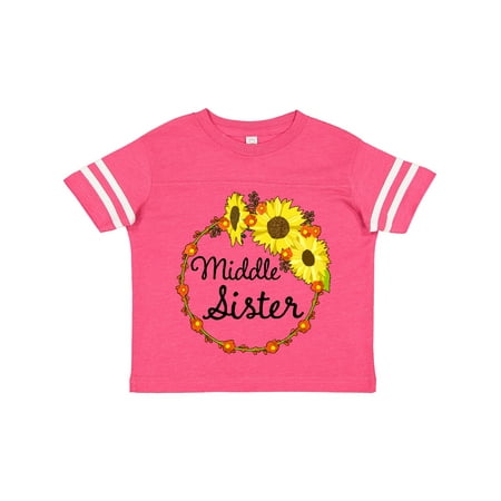 

Inktastic Middle Sister Sunflower Wreath Boys or Girls Toddler T-Shirt