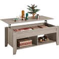 thumbnail image 2 of Yaheetech 39.5in Lift Top Coffee Table w/Storage & 2 Open Shelves for Living Room,Gray, 2 of 9