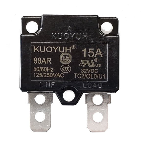 KUOYUH 15 Amp 88AR Series Automatic-Reset Thermal Circuit Breaker