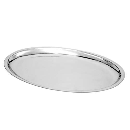 Thunder Group Stainless Steel Sizzling Oval Platter, 11-5/8 by 8-Inch