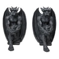 thumbnail image 5 of Gothic Warden of The Night Gargoyle Sentries On Pedestals Bookends Figurine Set, 5 of 9
