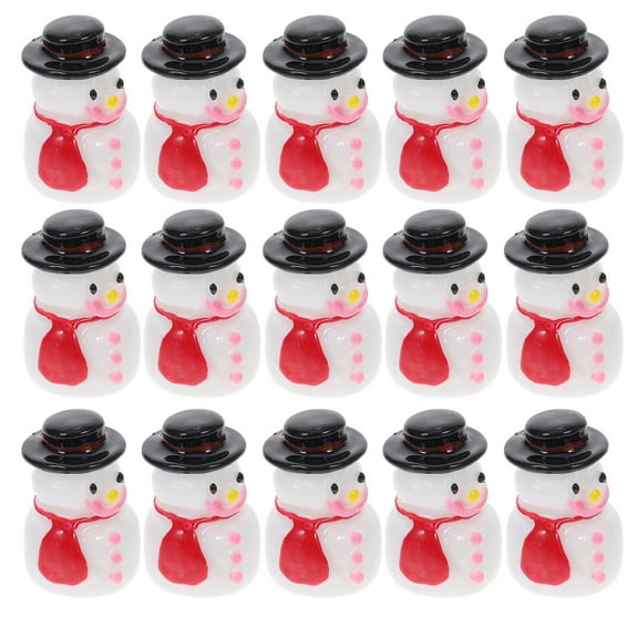 WRITWAA 20pcs White Resin Snowman Figurines Winter Craft Decorations for Adults and Hobbyists Creative Kit