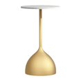 thumbnail image 2 of Elodie Petite Table d'Appoint Ronde Ornement Table Basse pour Balcon Intérieur Salon Marbre Blanc Doré, 2 of 8