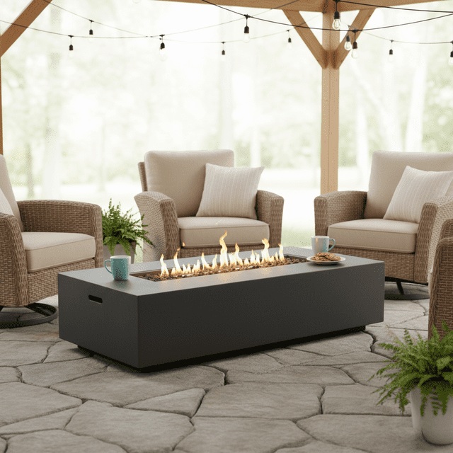 Homy Casa Table de Foyer Extérieur 50 000 BTU pour Patio, Cour Arrière et Terrasse