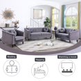 thumbnail image 3 of PonLiving 3 Piece Modern Velvet Upholstered Living Room Set with 3-Seater Sofa,Loveseat and Chair, 3 of 7