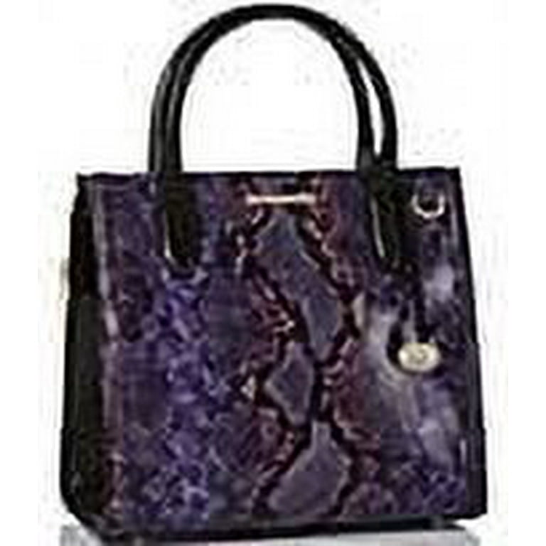 Brahmin Small Caroline Purple Potion Winterlight Purple Black Snakeskin Satchel