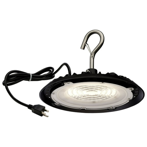 Nuvo Lighting 60 Watt Hi-Pro Shop Light with Plug 8'' Dia. 3000K Black Finish 120 Volt