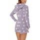 thumbnail image 5 of Mono cálido con capucha y orejas para mujer, estampado de manga larga, pantalones cortos, mono corto con cremallera, bolsillo, ropa de dormir, ropa de casa, tops de poliéster para mujer, 5 of 5