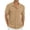 04-Khaki, variant on Men's Casual Button Down Shirts Short Sleeve Shirts Vacation Beach Summer Hollow Out Tops