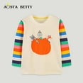 thumbnail image 7 of Gpaecead Baby Toddler Boy Girls Sweatshirts Pumpkin Printed Cotton Long Sleeve Tee Shirt Baby Boys Clothes White, 7 of 7