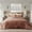 Channel Terracotta Clay, variant on EVERGRACE Velvet Quilt Set Queen Size, Luxurious Soft Quilted Bedding Sets, Lightweight Velvet Comforter for All Season, Striped Channel Bedspread Coverlet with 2 Shams, Light Sand