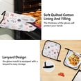 thumbnail image 4 of Pastel Flowers and Leaves 5 Pcs Kitchen Set Heat Resistant Oven Mitts and Non-Slip Pot Holders with Adjustable Cooking Apron, 4 of 6