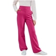 thumbnail image 2 of Nestiefly Girls Flare Bottom Dressy Formal School Uniform Pants Teen Casual Sports Daily Wear Flare Yoga Trousers with Pockets 2026 Hot Pink 140, 2 of 7