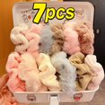 thumbnail image 4 of Juego de 7 coleteros de terciopelo para mujer, de color liso, para niña, para el pelo, accesorios para el pelo, 4 of 5