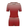 thumbnail image 5 of Viluyesy Round Neck T-Shirt and Shorts 2PC for Women Printed Tops Elastic Waist Short Pants Sets Shirt and Shorts Sets Two PC Red Size XL, 5 of 5