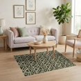 thumbnail image 3 of ODIKA 4'x6' Olive Green Geometric Elegance Washable Area Rug Intricate Bordered Design with Modern Flair Pet Friendly, Non-Shedding for Bedroom, Reading Nook, 3 of 7