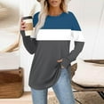 thumbnail image 2 of UTSJKR Womens Color Block Tunic Tops to Wear with Leggings Long Sleeve Thumb Hole Shirts Crew Neck Curved Hem Basic Graphic Tees White XXL, 2 of 5