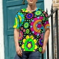 thumbnail image 4 of T Shirt For Men Flower Power Vintage 60s 70s Hippie Print Vintage Short Sleeve Casual Tshirt Hot Ori, 4 of 7