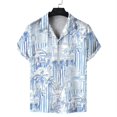 thumbnail image 3 of Camisas de playa hawaianas de moda de verano para hombre y mujer, camisetas florales, camisetas Harajuku con estampado 3D de solapa, camisa de manga corta, ropa para niño y niña, 3 of 5