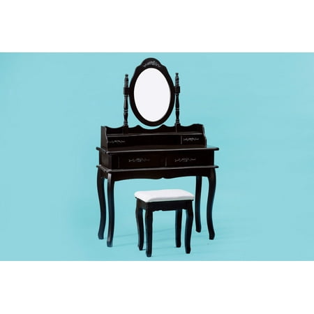 ViscoLogic Oval Big Mirrored Wooden Makeup Vanity Dressing ...