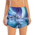 thumbnail image 4 of Lsque Night At Lake Aurora 1 Printed Women's Running Shorts with Liner Pockets,Elastic Quick Dry Workout Athletic Gym Yoga Shorts,Womens High Waist Shorts-Medium, 4 of 9