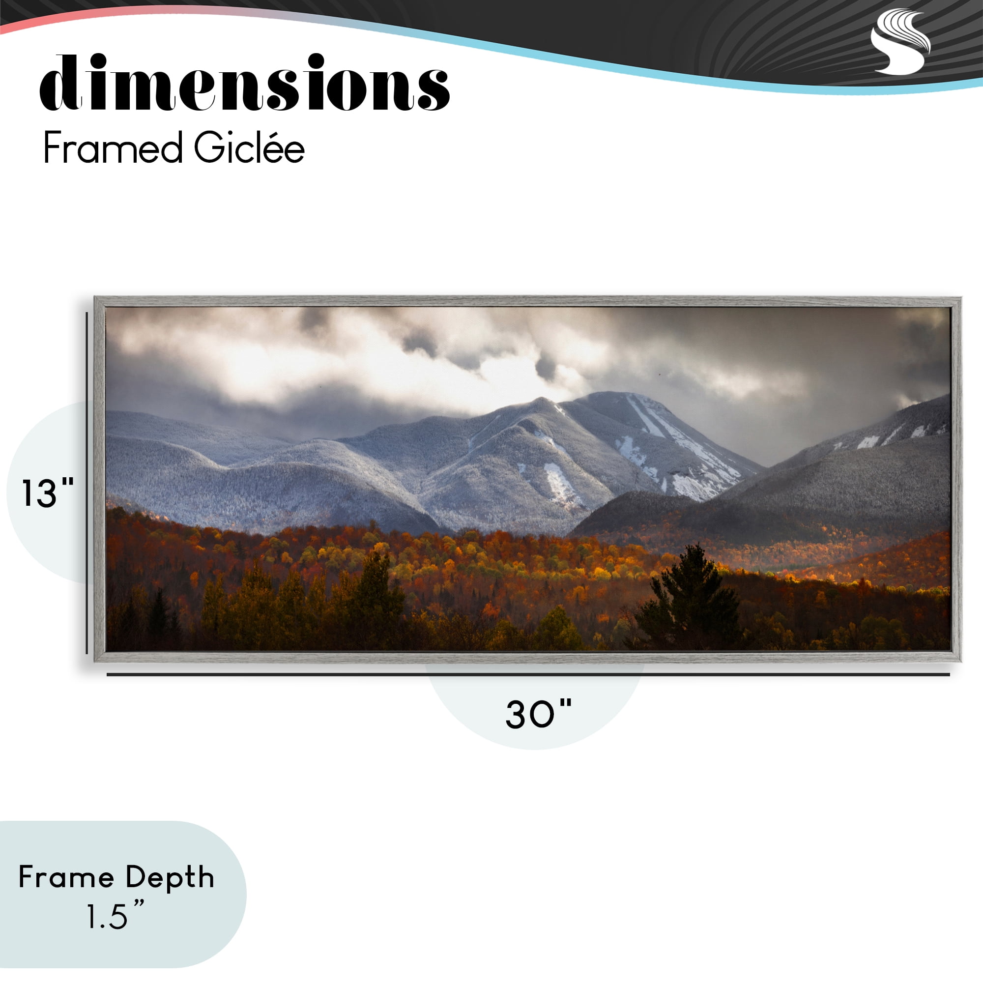 Stupell Industries Colliding Seasons Mountainscape Gray Framed Giclee Art, design by Jonathan Zaharek