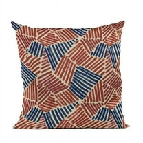 Red & Blue Sketch Abstract Luxury Throw Pillow - 20 x 26 in. Standard Size