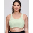 thumbnail image 6 of Wingslove Women's Sports Bra Full Coverage Wireless Bra Plus Size High Impact Non Padded Workout Bra,Green 38DDD, 6 of 12