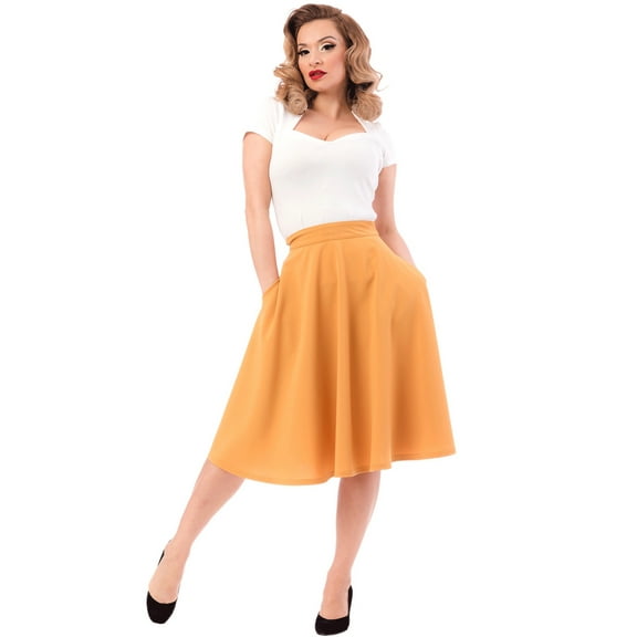Steady Clothing Women's Pocket Thrills High Waist Skirt Mustard M