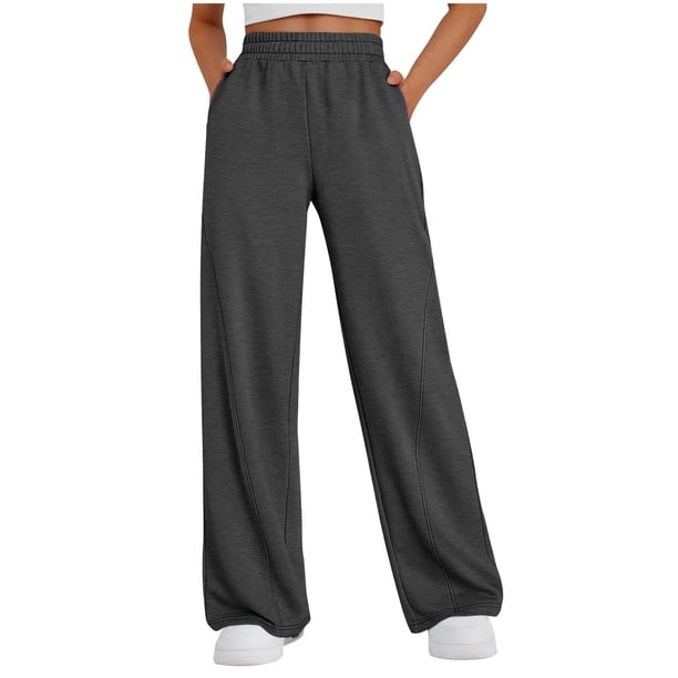 WILLBEST Pantalones Casuales para Mujer - Pantalones de Bolsillo con Cintura Elástica a Cuadros Sólidos de Moda para Comodidad y Estilo Diario - Ropa de Mujer para Salidas Informales Y Chica