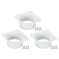 thumbnail image 1 of Unique Bargains Plaque de Connexion de Conduit 4 Pieds pour Évent de Sécheuse, Plaque de Conduit Carrée à Ronde, Blanc, Lot de 3, 1 of 5