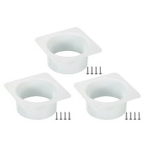 Uxcell 4" Duct Connector Flange Dryer Vent Wall Plate Square to Round Straight Ducting Plate White 3 Pack