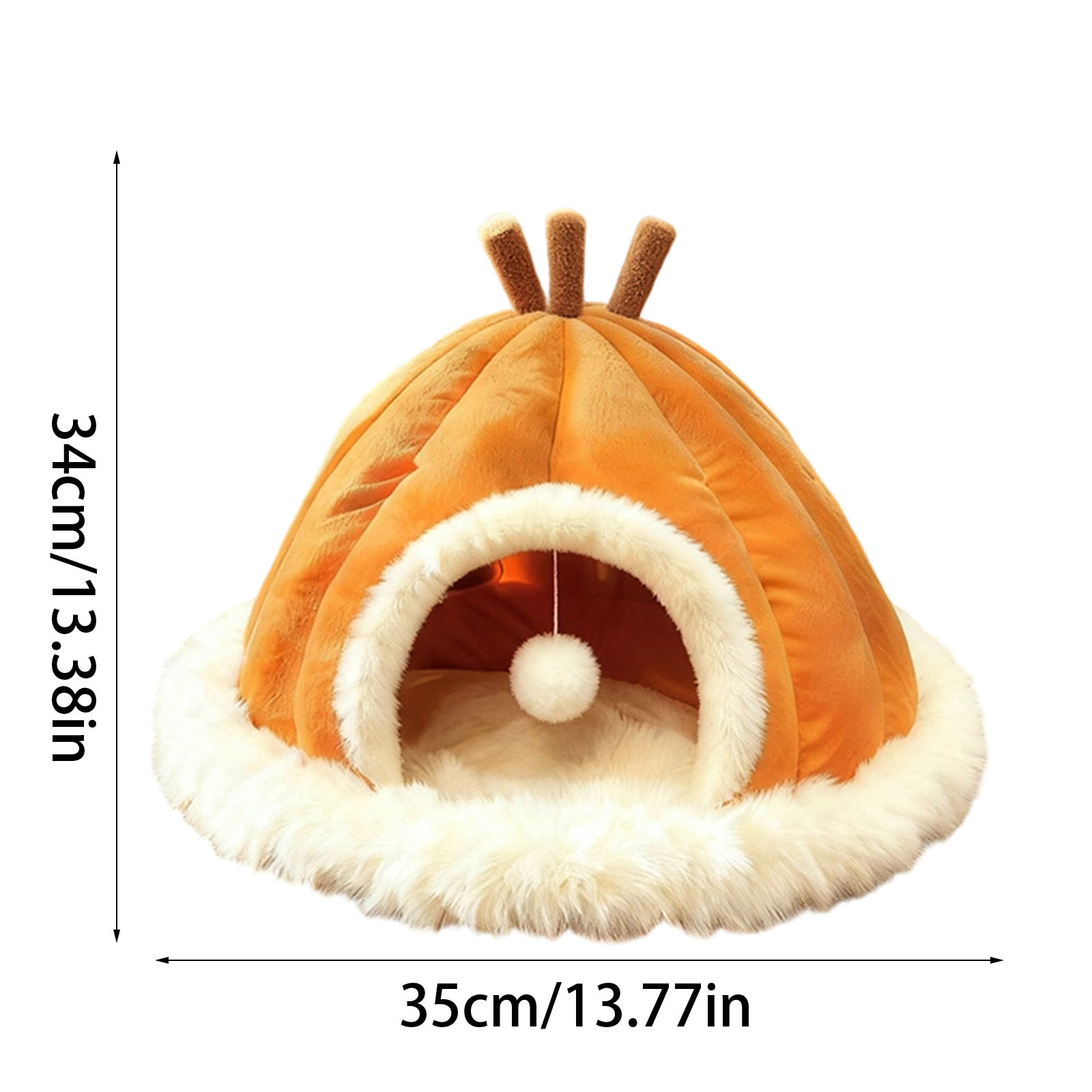 Neutral Upgraded Calming Pet Bed - Fluffy Plush Anti-Anxiety Cuddler Bed for Cats & Dogs, Warm Winter Snuggle Bed with Removable Cushion