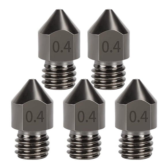 Boquilla MK8 de acero endurecido, extrusora Hotend de 0,4mm, boquilla totalmente metálica para impresora 3D Ender 3s 3 Pro CR-10, filamento de 1,75mm, 5 uds.