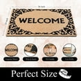 thumbnail image 4 of A1HC Natural Coir Flocked Doormat, Welcome Floral Border Black , 24"x36", Durable Outdoor Mat, Non-Slip, Pet Friendly, Fade Resistant, 4 of 9