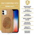 thumbnail image 7 of Case Yard Wooden Case Outside Soft TPU Silicone, Slim Fit Shockproof Wood Protective Phone Cover for Girls Boys Men and Women, Supports Wireless Charging Finger Print Design case for iPhone-11, 7 of 7