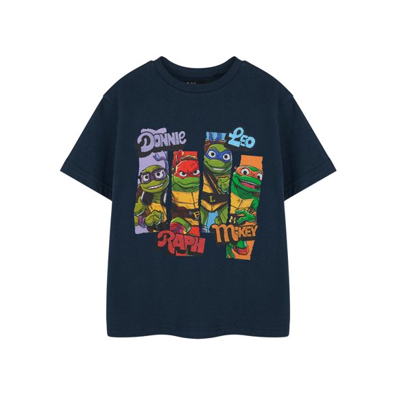 Teenage Mutant Ninja Turtles Character Slices Boys Navy Short Sleeved T-Shirt | 13-14 Years | Made by Vanilla Underground