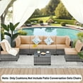 thumbnail image 3 of Geemuslly 14-Piece Outdoor Sectional Replacement Cushion Set, Waterproof 6-Seat Patio Cushions, Beige, 3 of 7